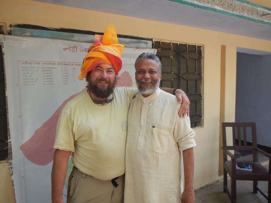 Tarun Bharat Sangh founder and leader Rajendra Singh (right) with Mark Everard