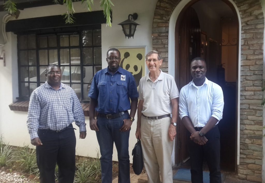 The IWSN Team with Dr. Nyambe Nyambe (second from left) the Country Director of WWF-Zambia 