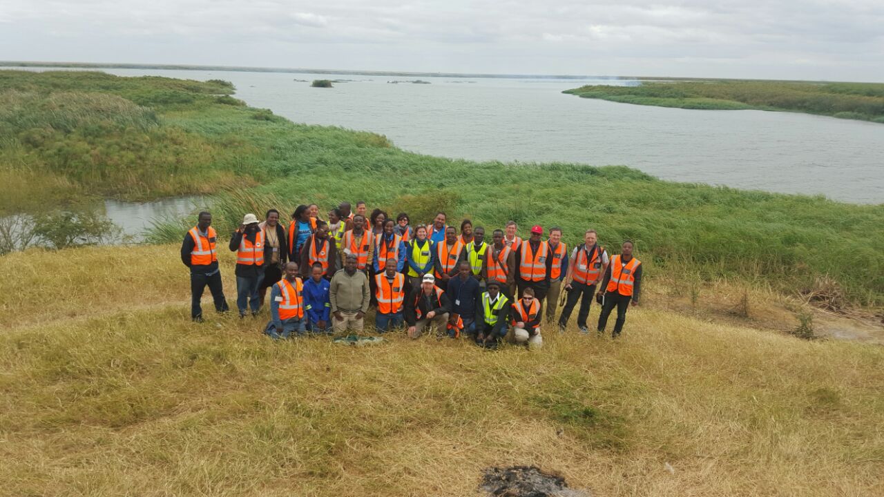 Insaka delegates at the banks of the Kafue River on the Kafue Flats. 